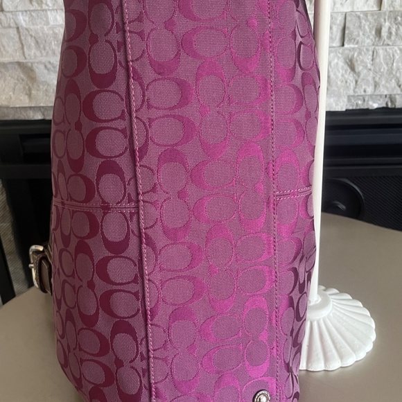 EUC Vintage Purple COACH Brown Handles - Picture 7 of 13